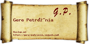 Gere Petrónia névjegykártya